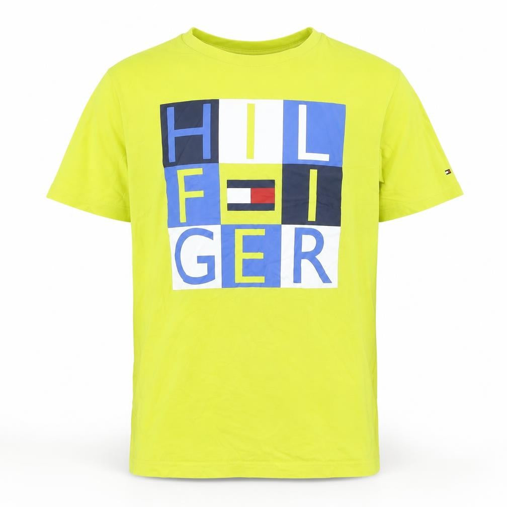 Tommy Hilfiger Boys Yellow Graphic Logo Cotton T-Shirt Size 16 Years