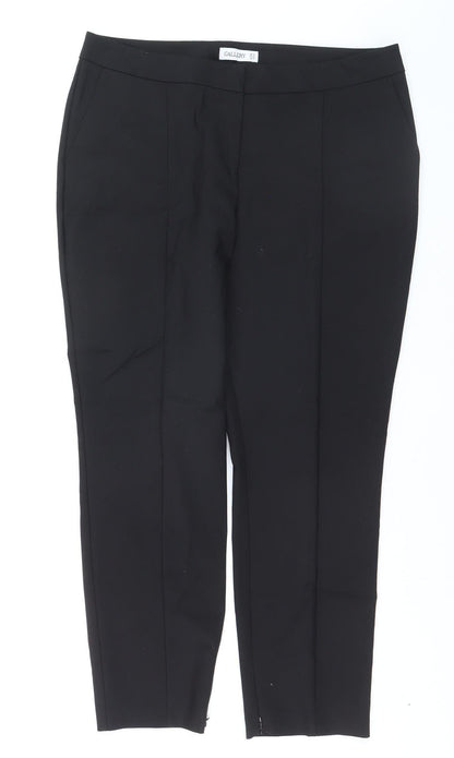Additional front view of Gallery Women's Black, size 14 Slim, Ankle Work Trousers