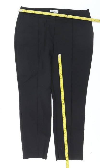 Back view of Gallery Women's Black, size 14 Slim, Ankle Work Trousers