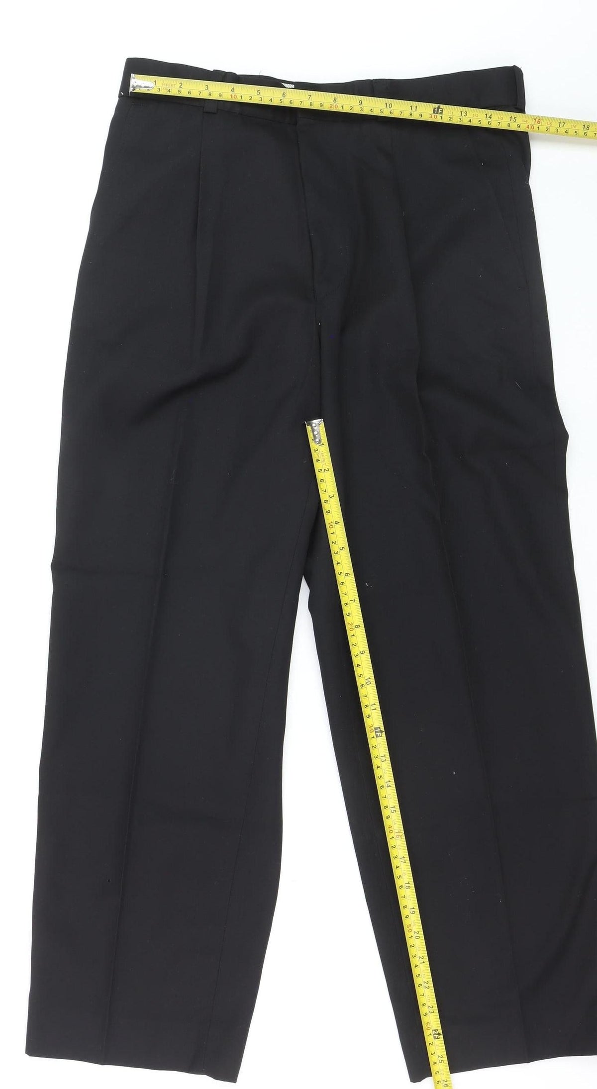 Wood State Women's Black Pleated Work Trousers Size L 32W 29L