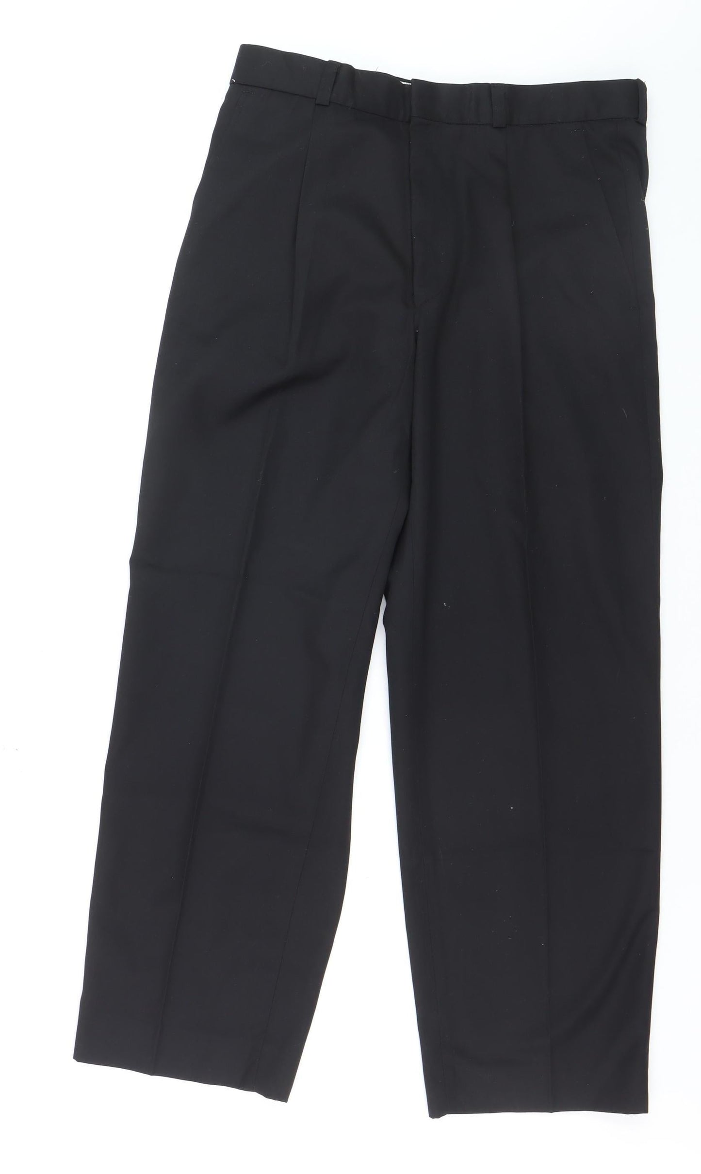 Wood State Women's Black Pleated Work Trousers Size L 32W 29L