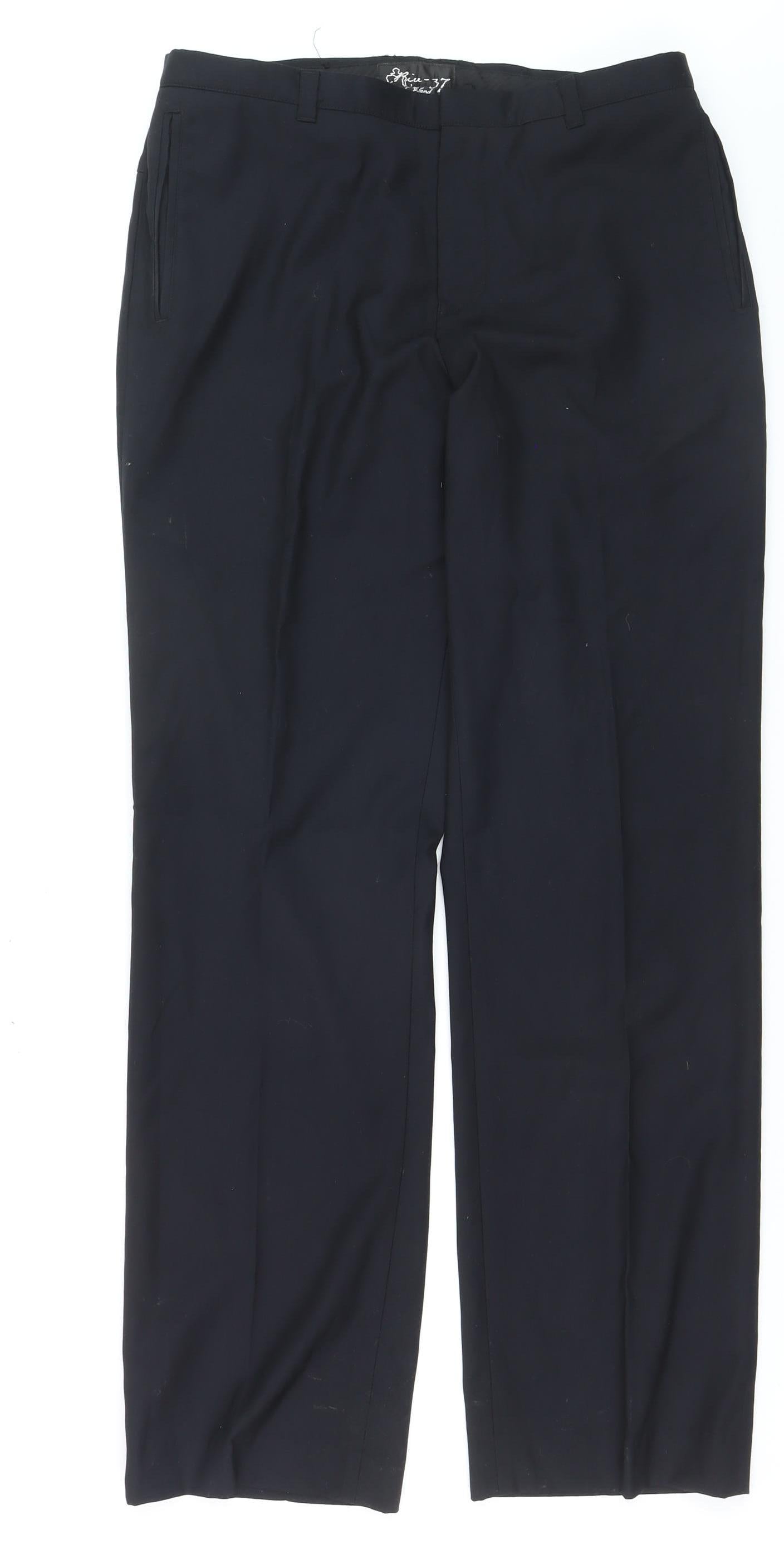 River Island Men’s Black 32R Straight Trousers