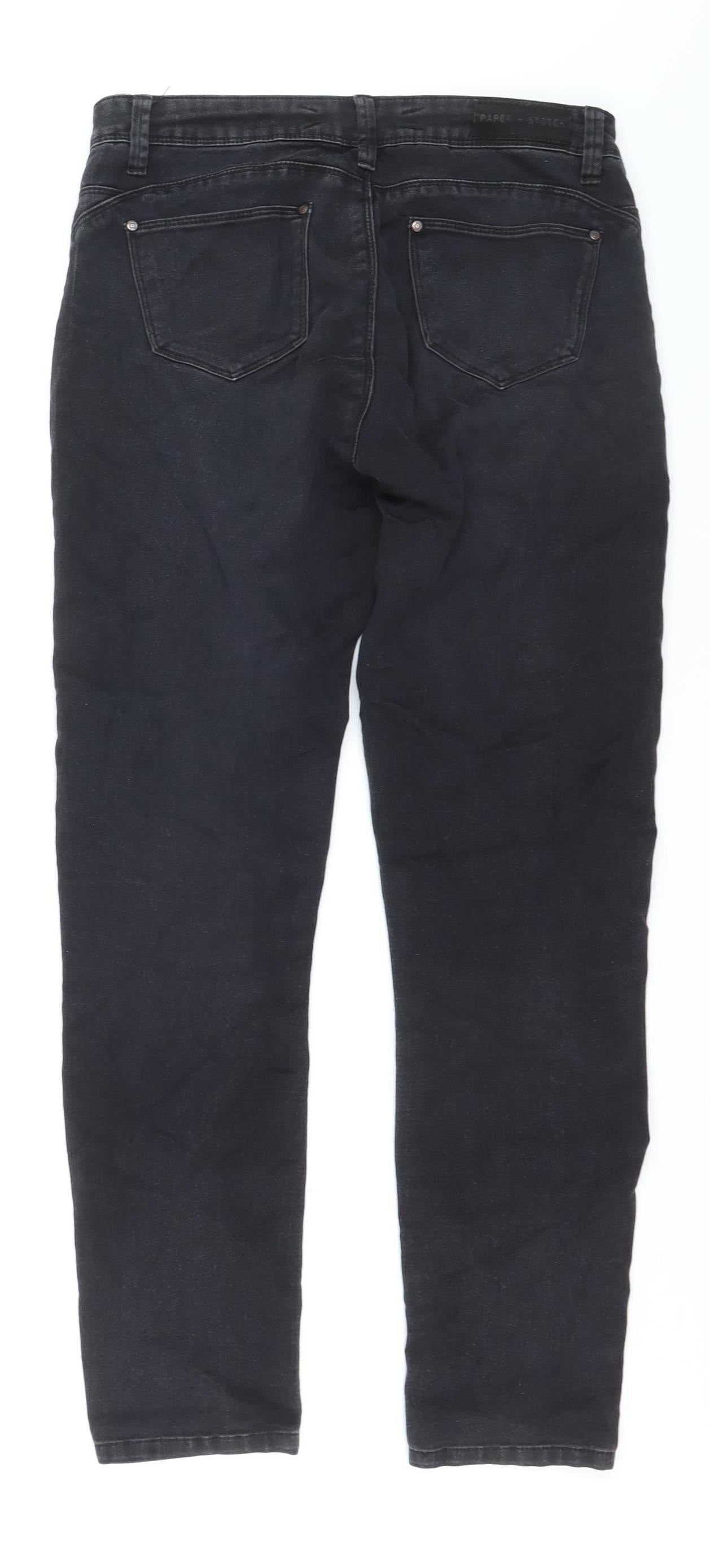 Paper + Stitch Women Black Skinny Jeans Size 30R Mid Rise Stretch Denim