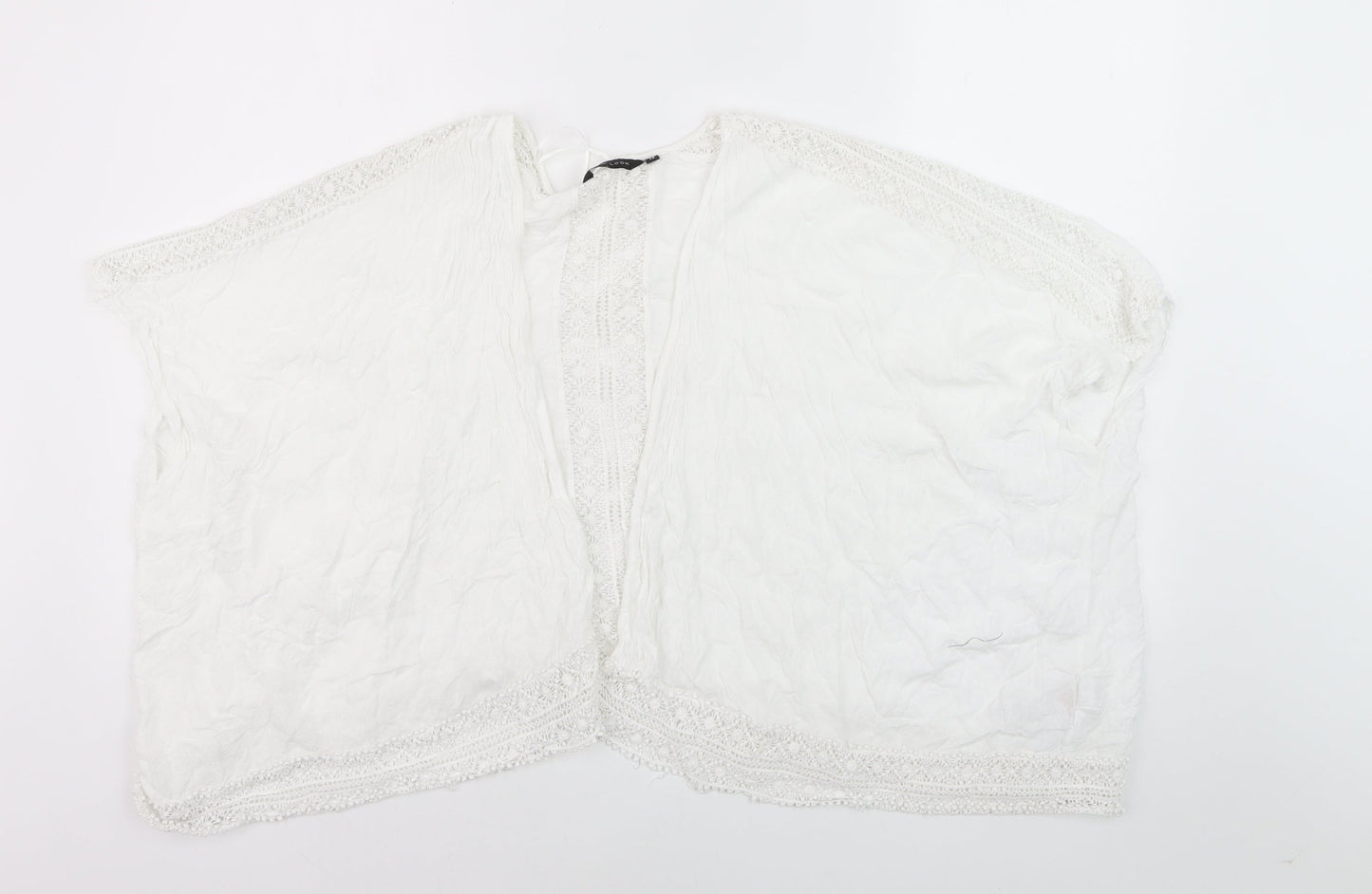 New Look Women’s White Lace Kimono Blouse Size 12 Bohemian