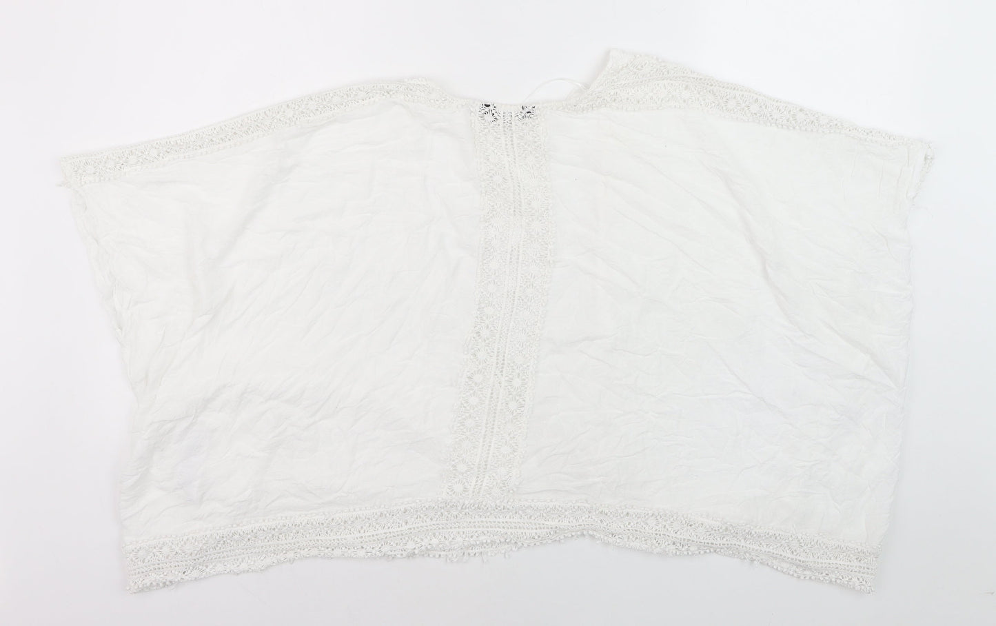 New Look Women’s White Lace Kimono Blouse Size 12 Bohemian