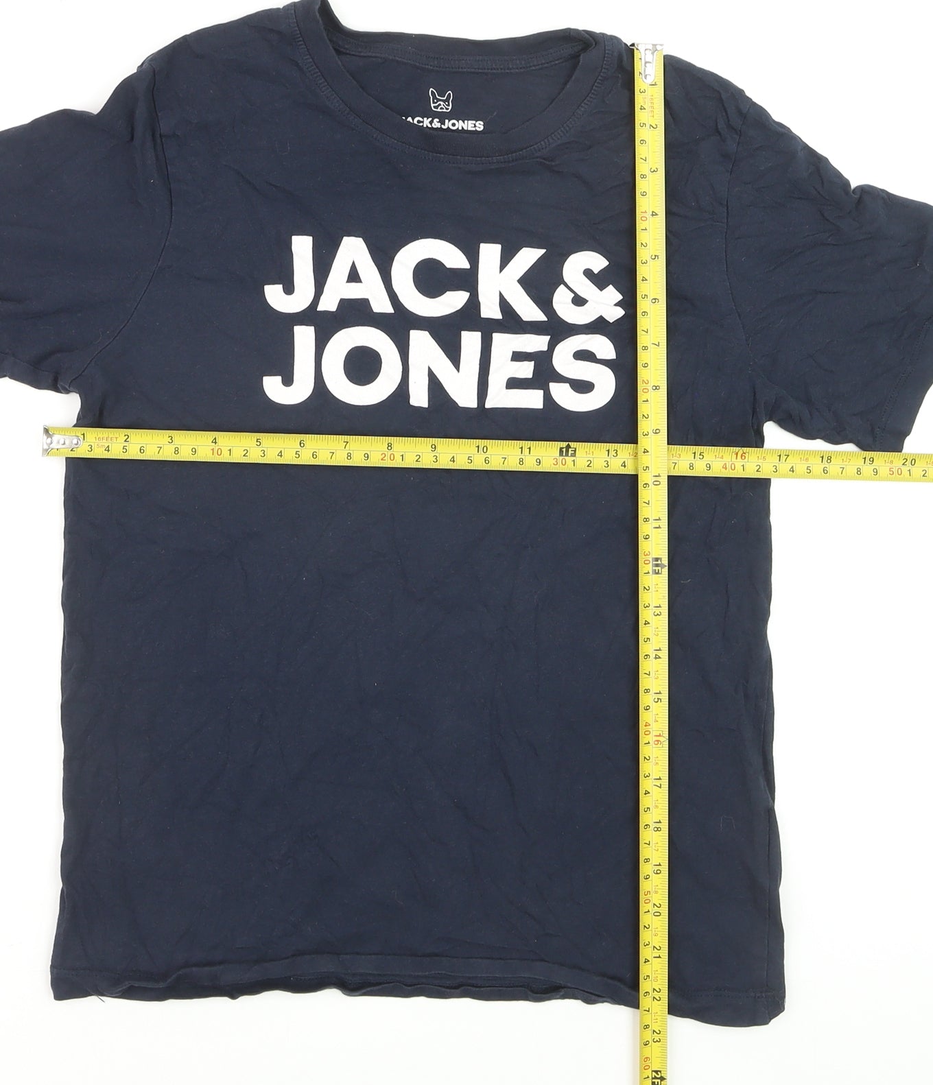 Jack & Jones Boys Blue Logo T-Shirt 14 Years Short Sleeve Cotton Top