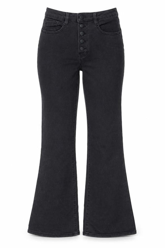 Beloved Women Black High Rise Flared Denim Jeans Size 8