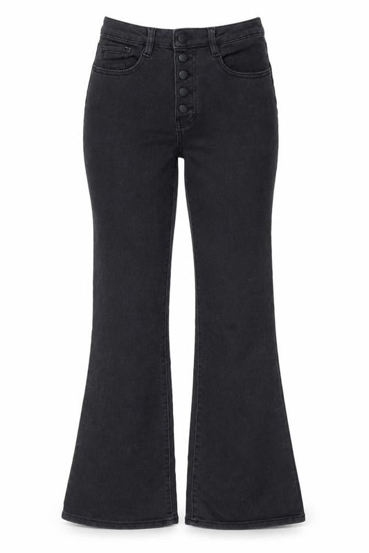 Beloved Women Black High Rise Flared Denim Jeans Size 8
