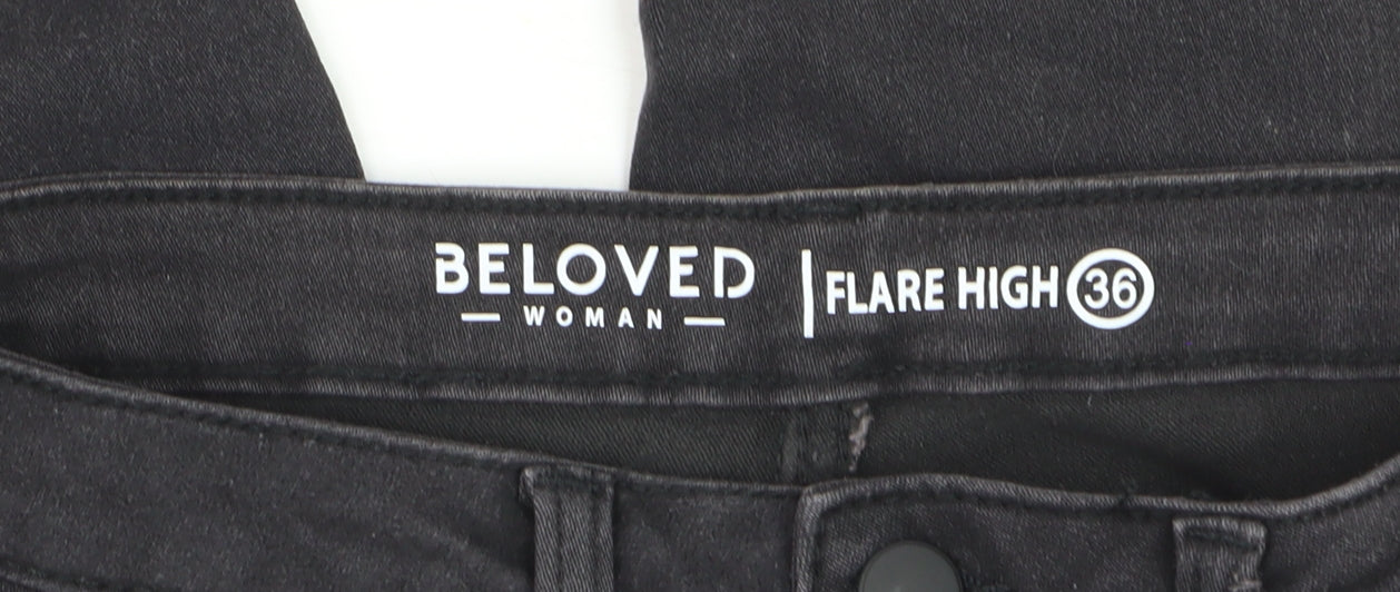 Beloved Women Black High Rise Flared Denim Jeans Size 8