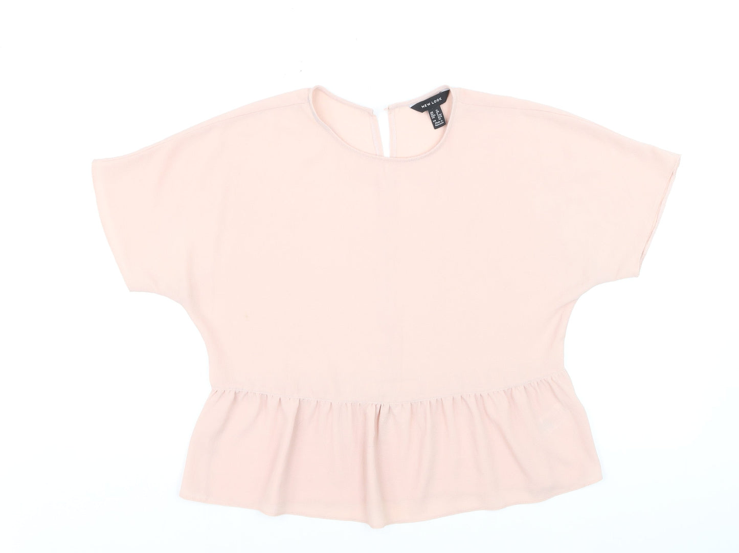 New Look Women Pink Peplum Blouse UK 12 Woven Lightweight Top