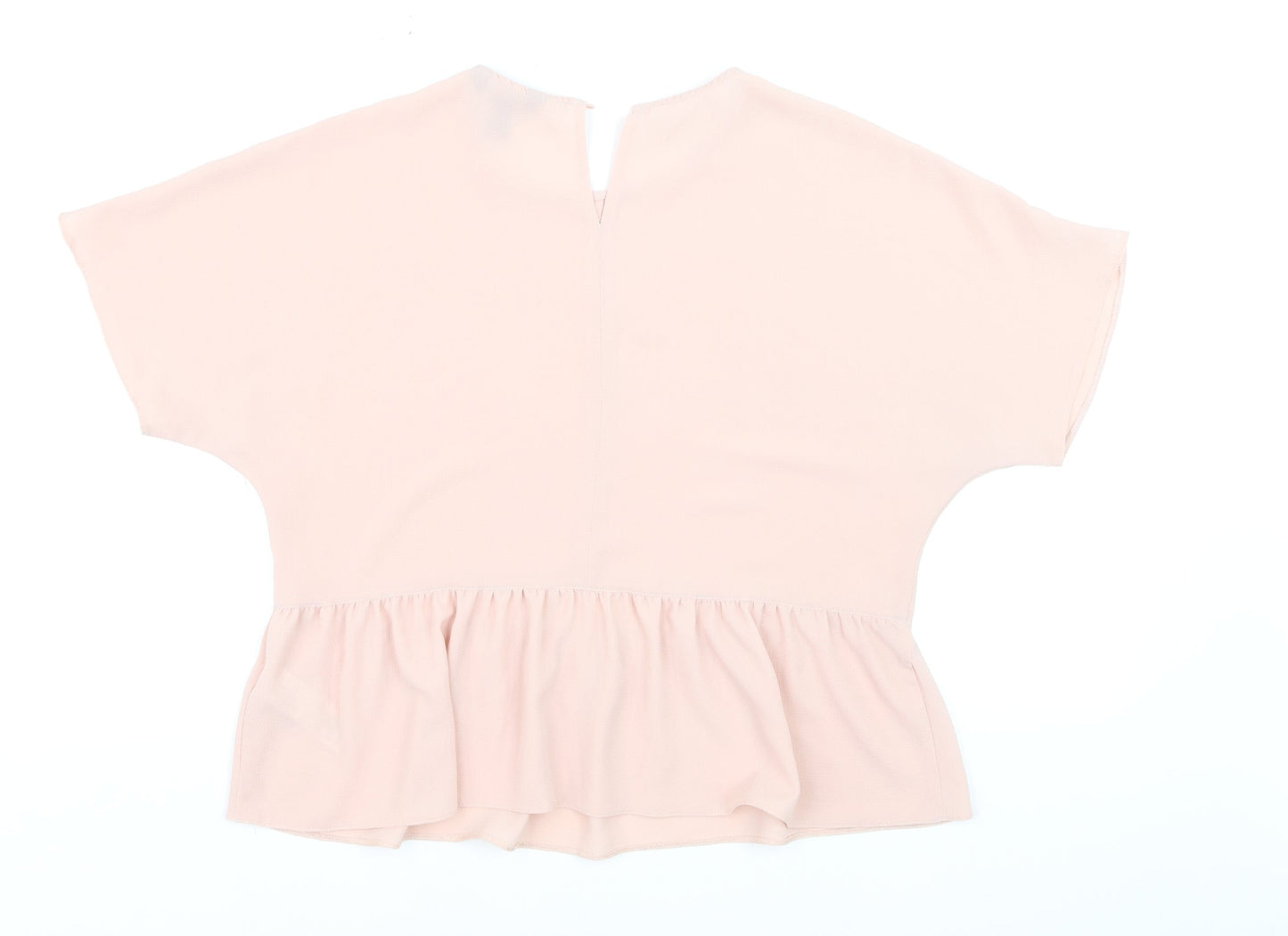 New Look Women Pink Peplum Blouse UK 12 Woven Lightweight Top