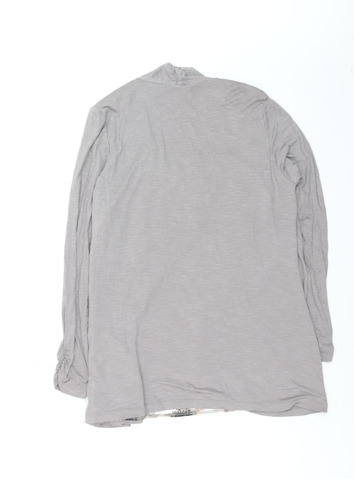 Dunnes Women Grey Floral Tunic Blouse Size 16 Long Sleeve