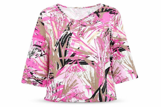 Barbara Lebek Women's Multicoloured Viscose Jersey T-Shirt Size 14