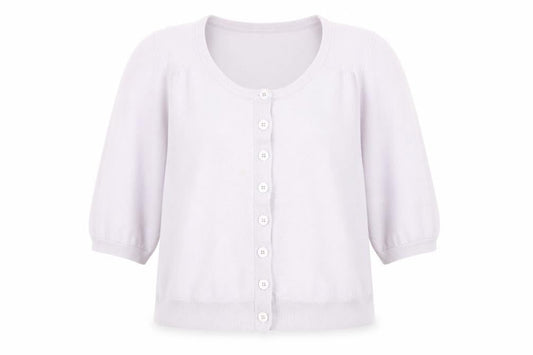 Kaliko Women Lilac 100% Cashmere Cardigan Size 18 Short Sleeve