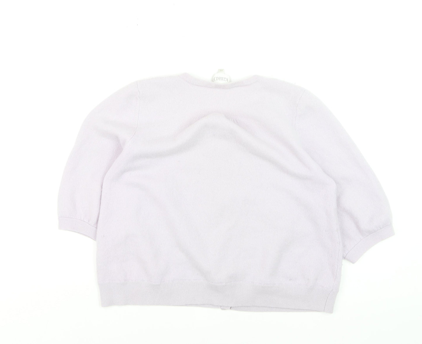 Kaliko Women Lilac 100% Cashmere Cardigan Size 18 Short Sleeve
