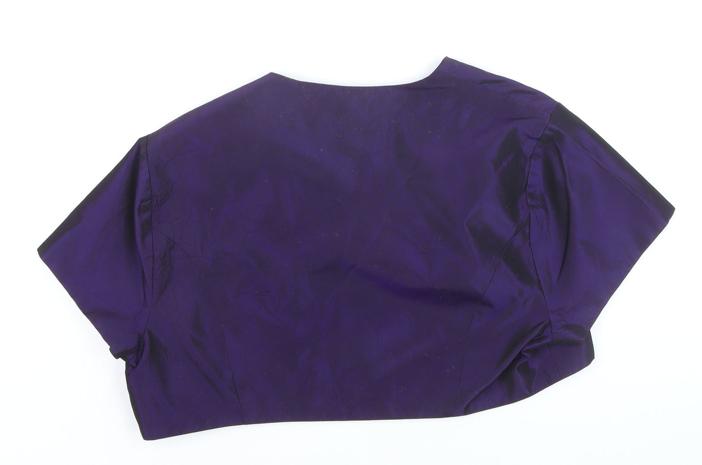 Debut Women's Purple Cropped Satin Bolero Jacket Size 16