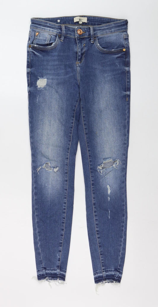 River Island Women’s Blue Distressed Skinny Jeans Size 7 Slim