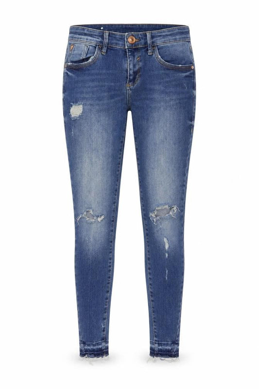 River Island Women’s Blue Distressed Skinny Jeans Size 7 Slim