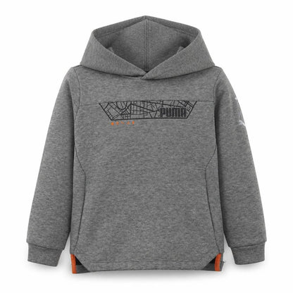 Front view of Puma boys’ grey hoodie 9-10 years pullover hooded sweatshirt