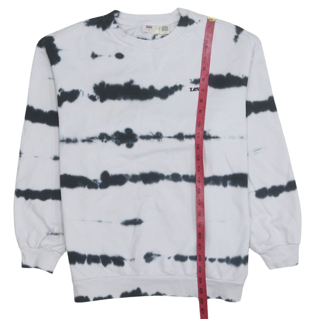 Levi's Women's Black & White Tie-Dye Pullover Sweatshirt Medium