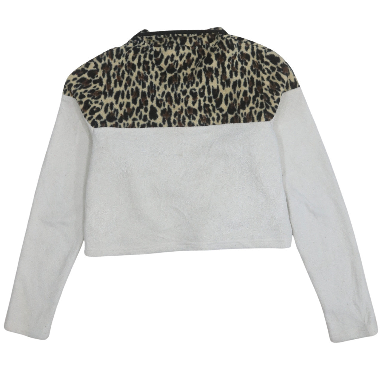 Fila Womens White Leopard 1/2 Zip Pullover Sweatshirt Size S