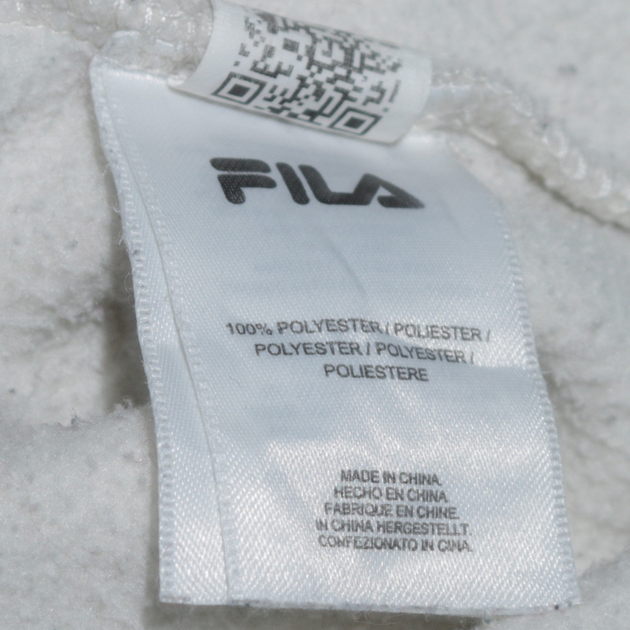 Fila Womens White Leopard 1/2 Zip Pullover Sweatshirt Size S