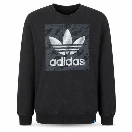 Adidas Men's Black Graphic Trefoil Logo Pullover Sweatshirt Size M