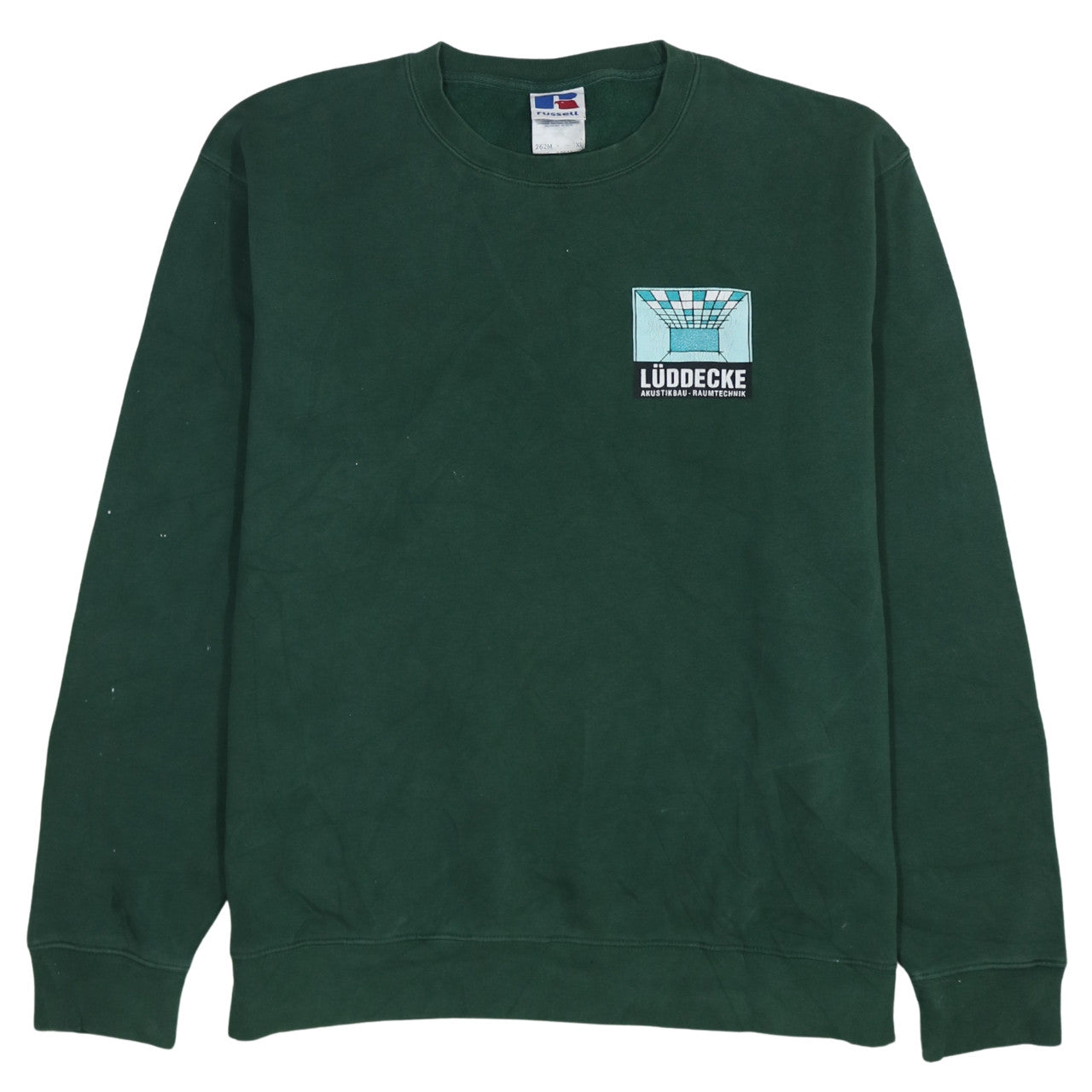 Russell Mens Green XL Pullover Sweatshirt with Logo Embroidery