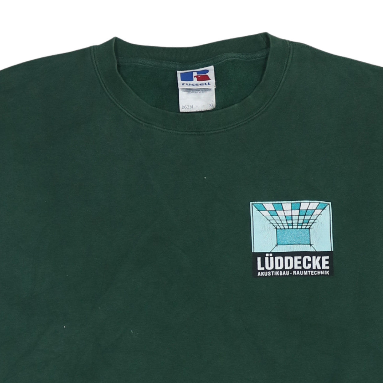 Russell Mens Green XL Pullover Sweatshirt with Logo Embroidery