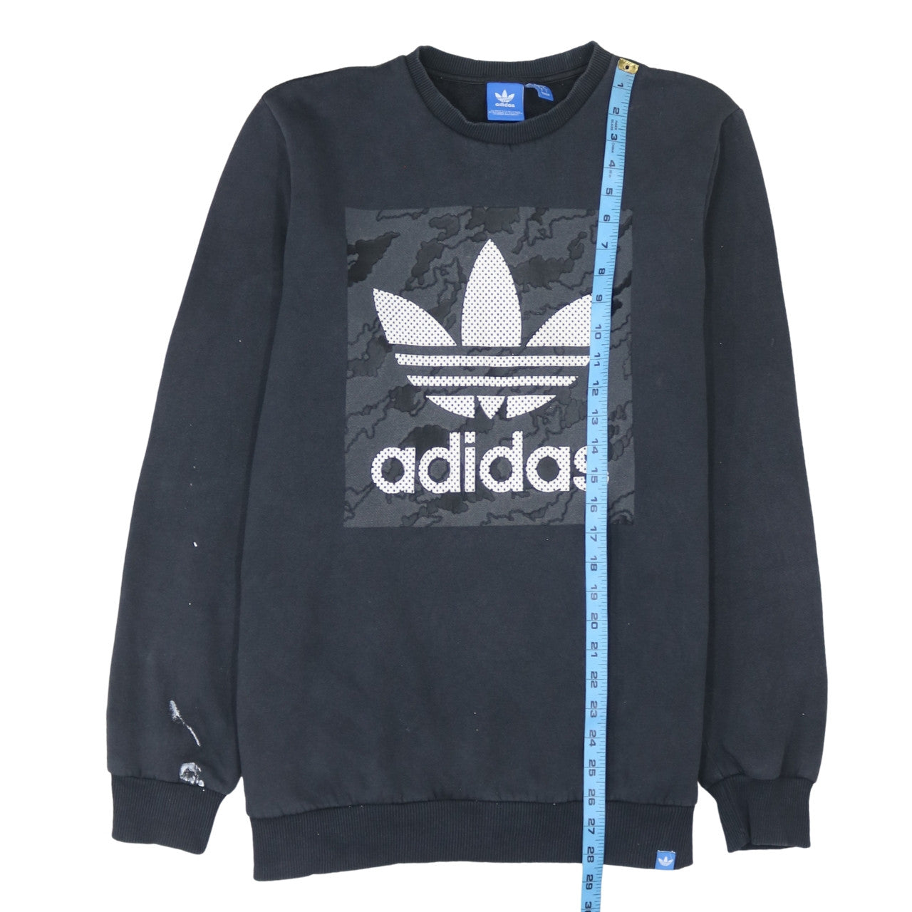 Adidas Men's Black Logo Crew Neck Fleece Sweatshirt Size L