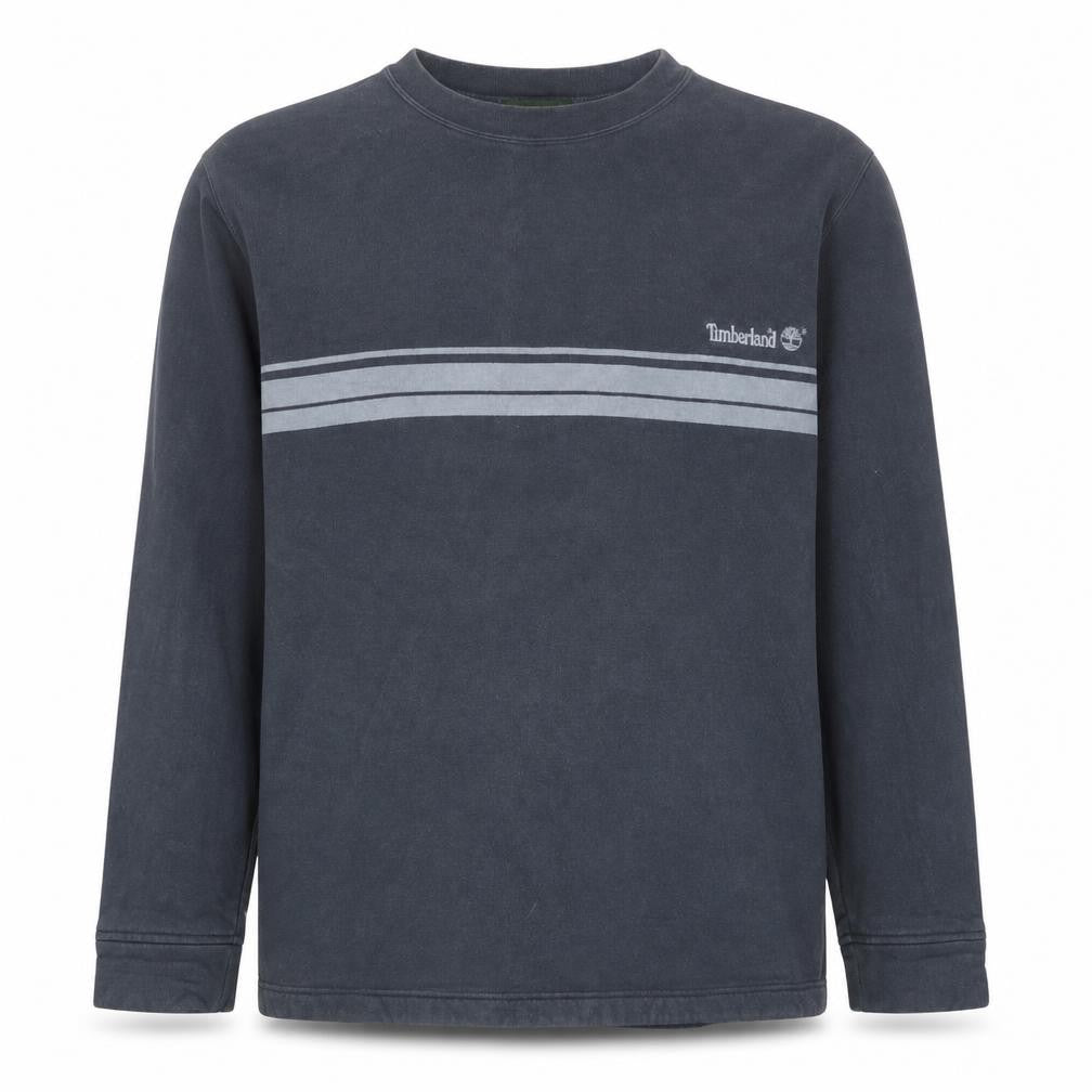 Timberland Boys Black Striped Crew Neck Fleece Pullover Sweatshirt 16 Years