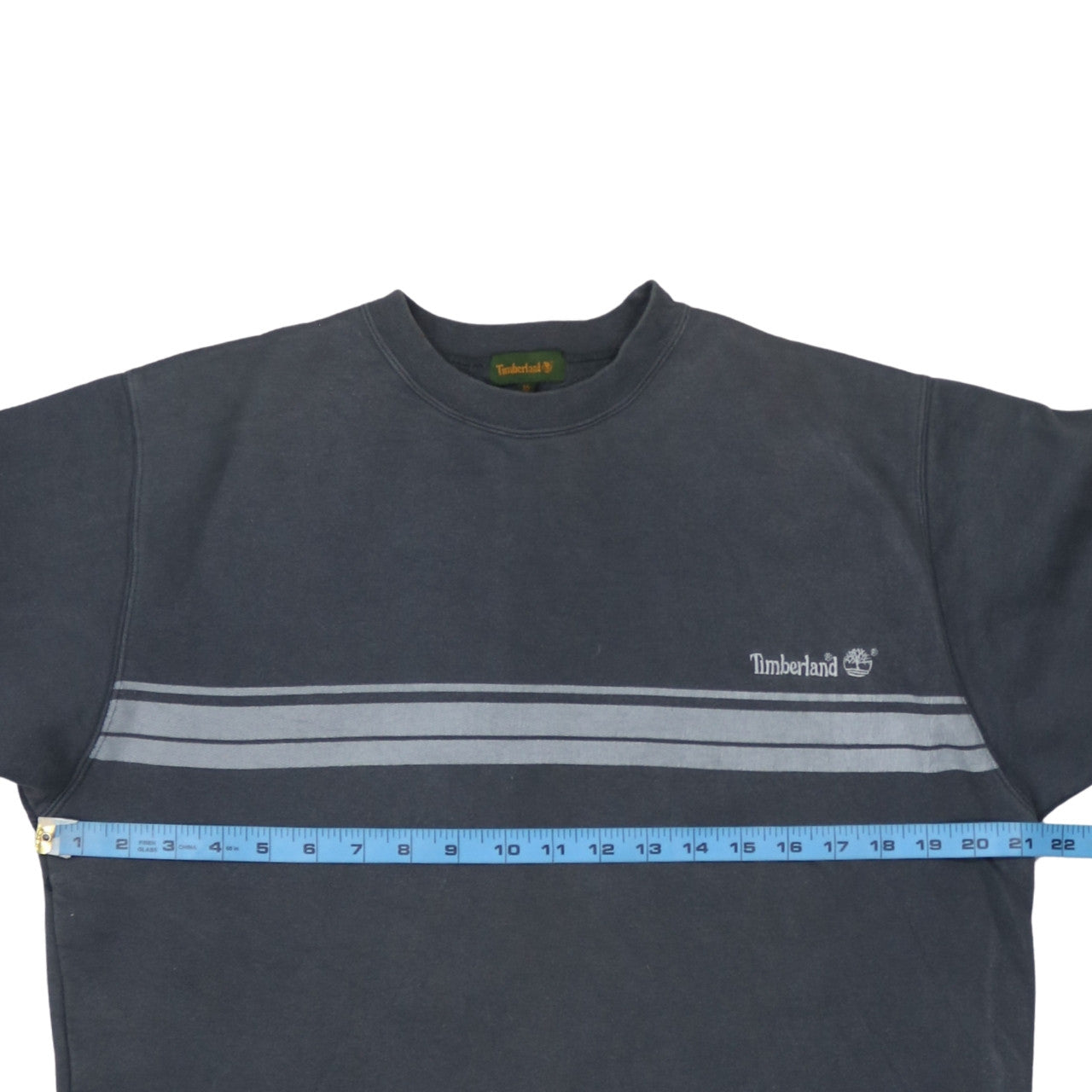 Timberland Boys Black Striped Crew Neck Fleece Pullover Sweatshirt 16 Years