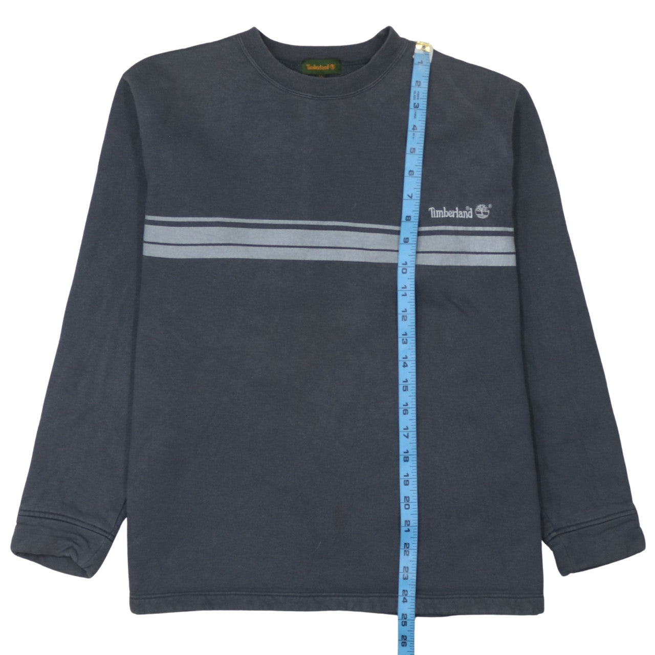 Timberland Boys Black Striped Crew Neck Fleece Pullover Sweatshirt 16 Years