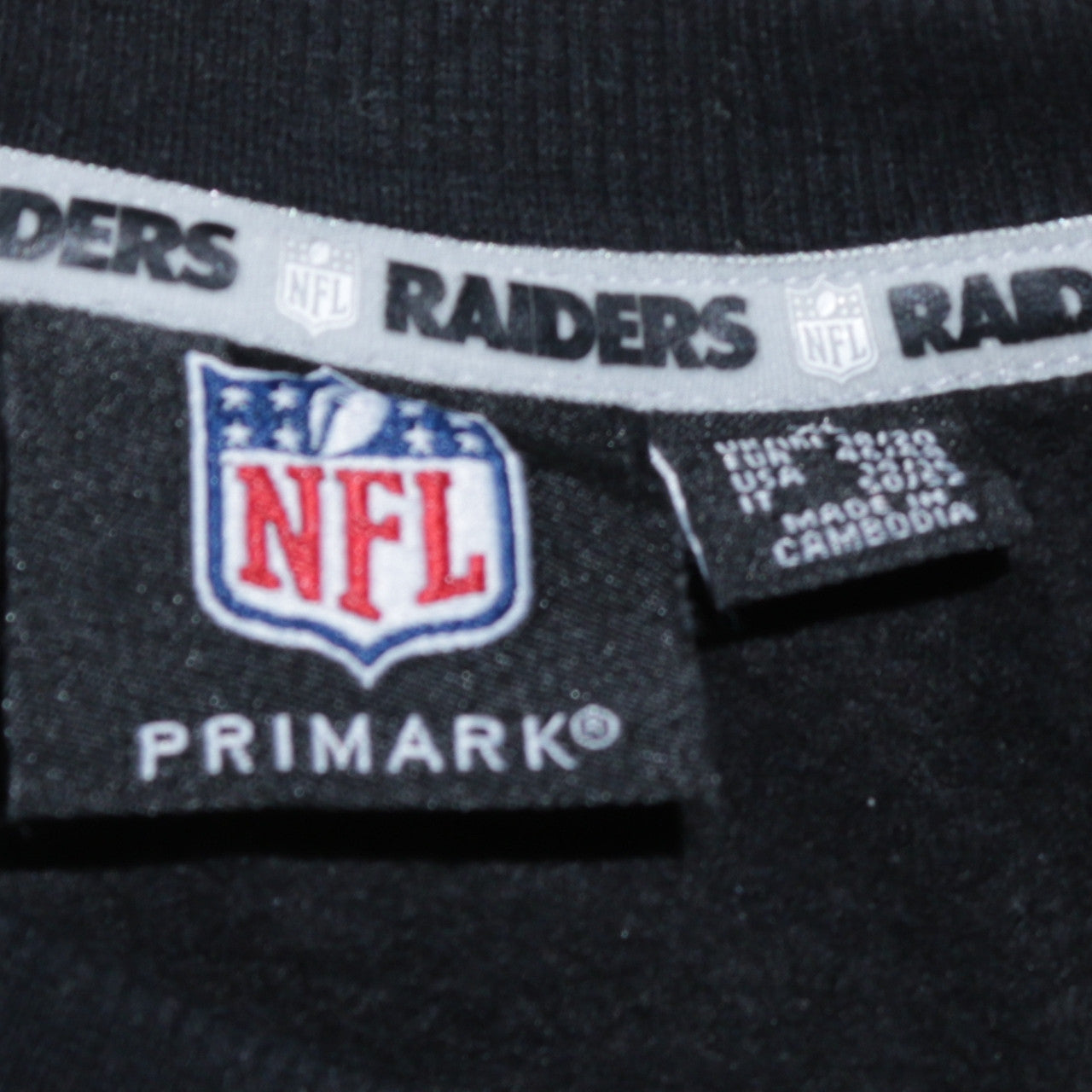 Primark NFL Raiders Black Cotton Crew Neck Sweatshirt Women’s XL