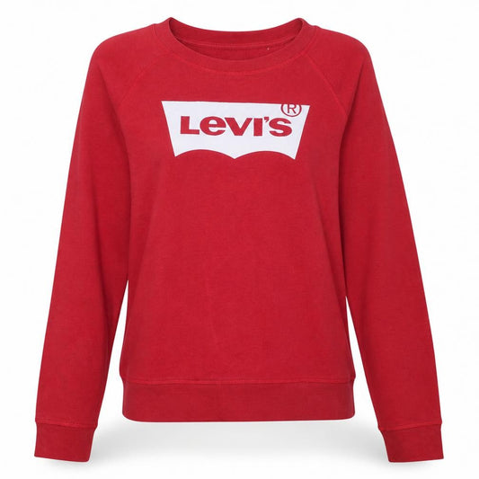 Levi's Womens Red Crew Neck Logo Pullover Sweatshirt M