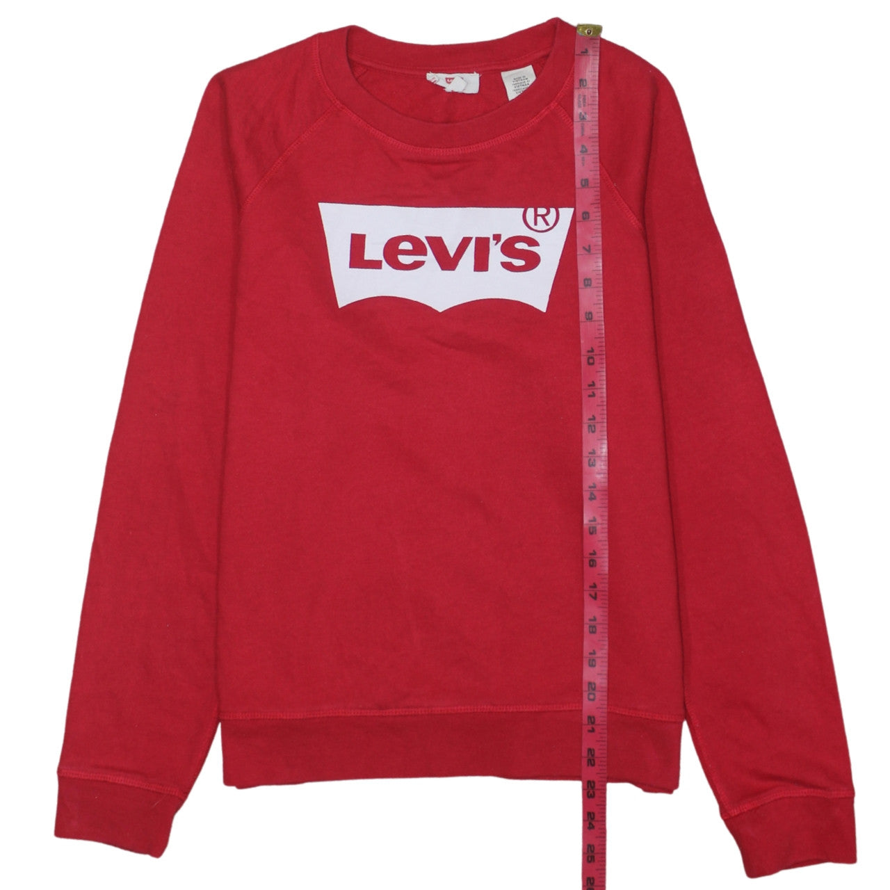 Levi's Womens Red Crew Neck Logo Pullover Sweatshirt M