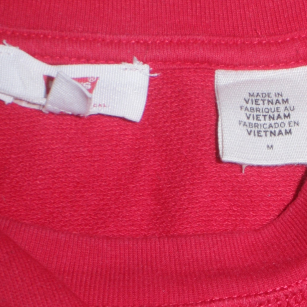 Levi's Womens Red Crew Neck Logo Pullover Sweatshirt M
