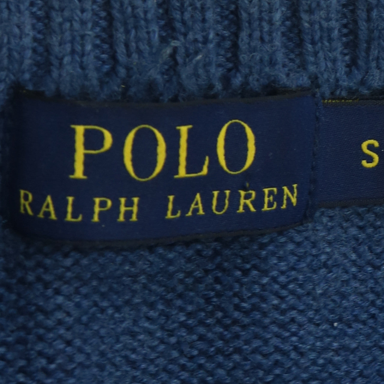 Ralph Lauren Men's Blue 1/2 Zip Cotton Knit Jumper Size S