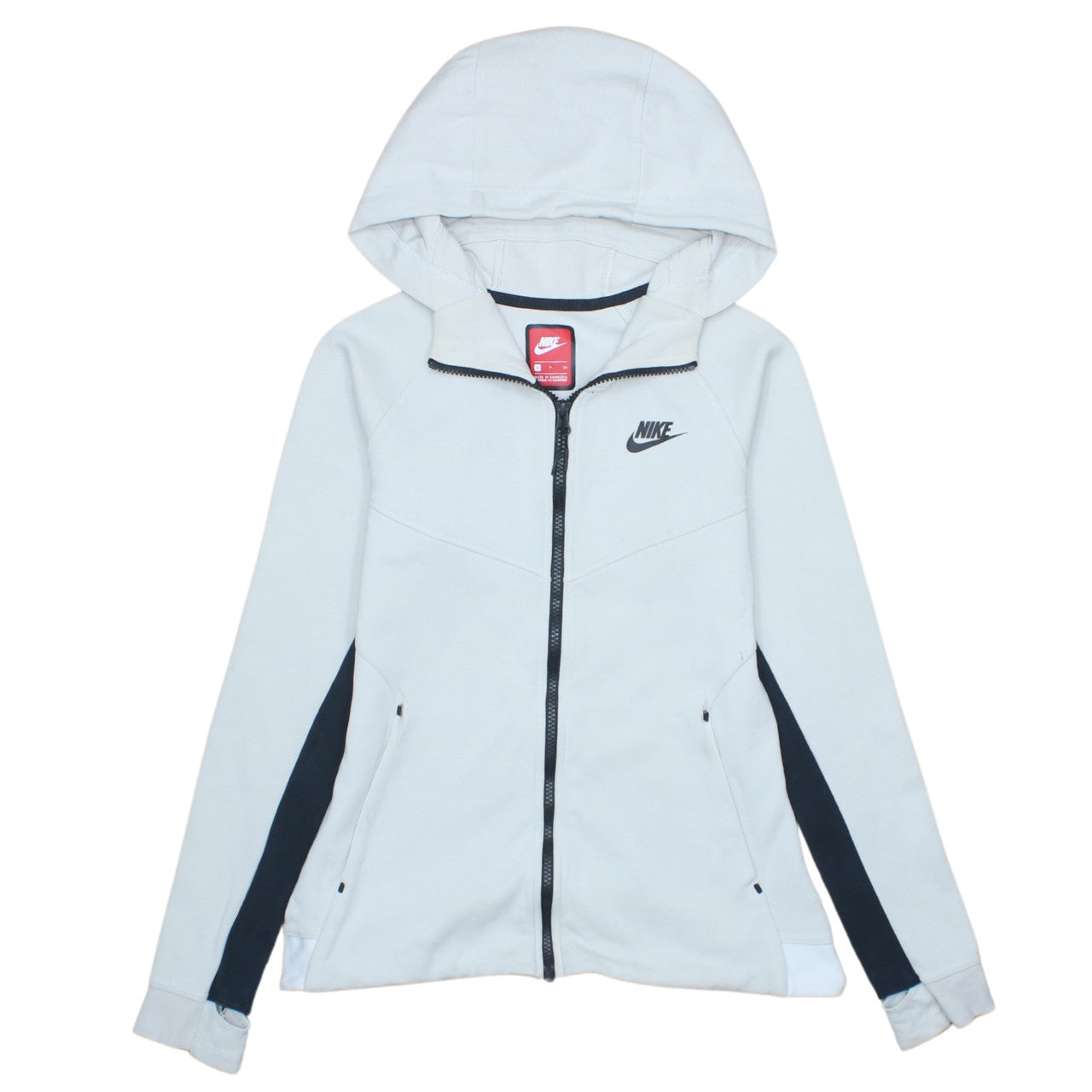 Nike Men's White Full Zip Hoodie S Regular Fit Sportswear