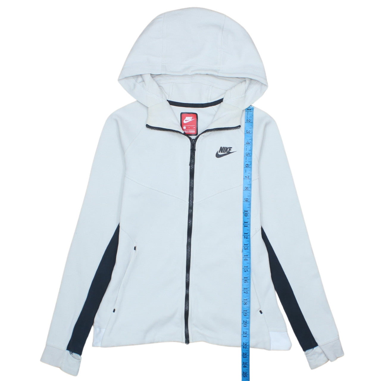 Nike Men's White Full Zip Hoodie S Regular Fit Sportswear