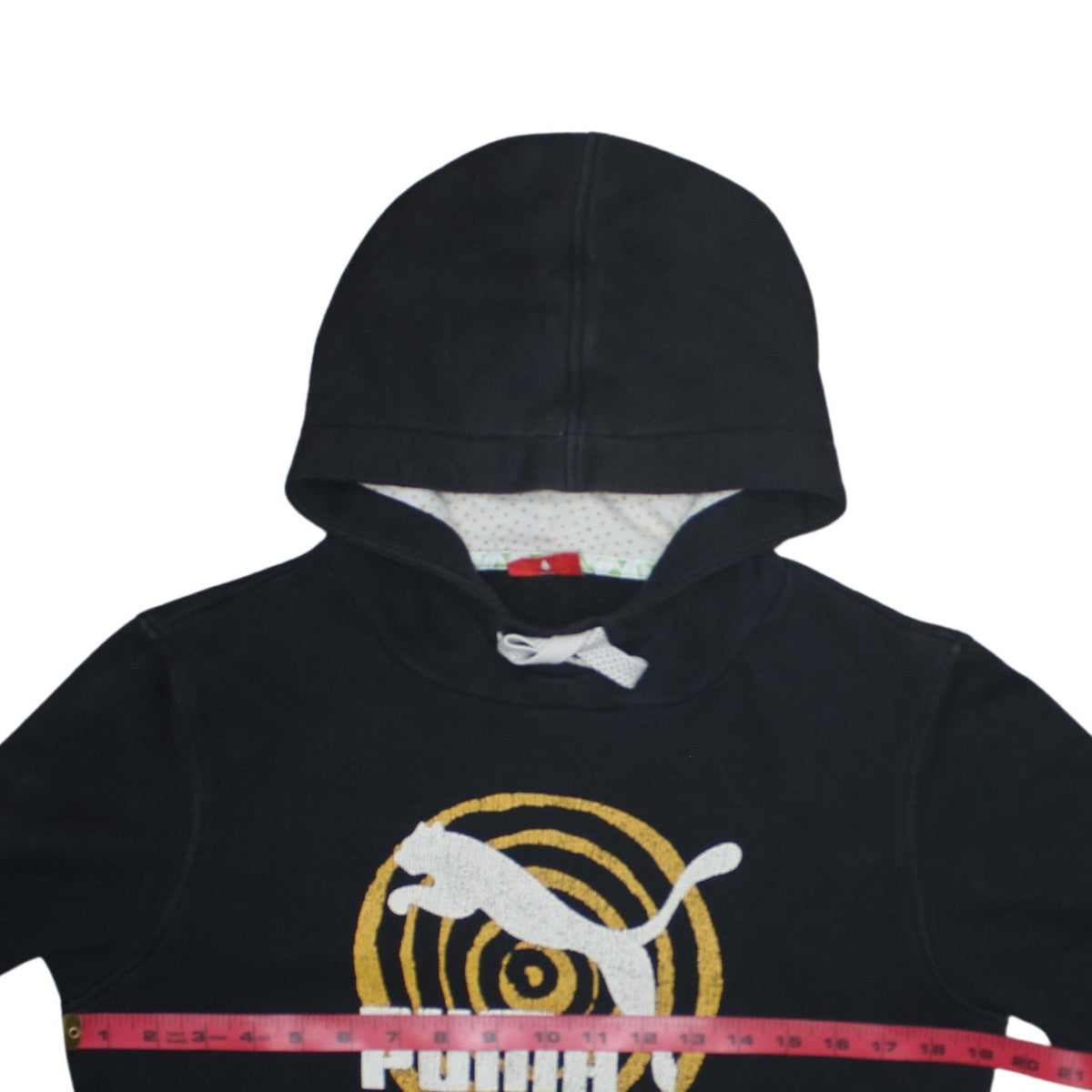 Puma Boys Black Pullover Hoodie 16 Years Logo Graphic Cotton Sweatshirt