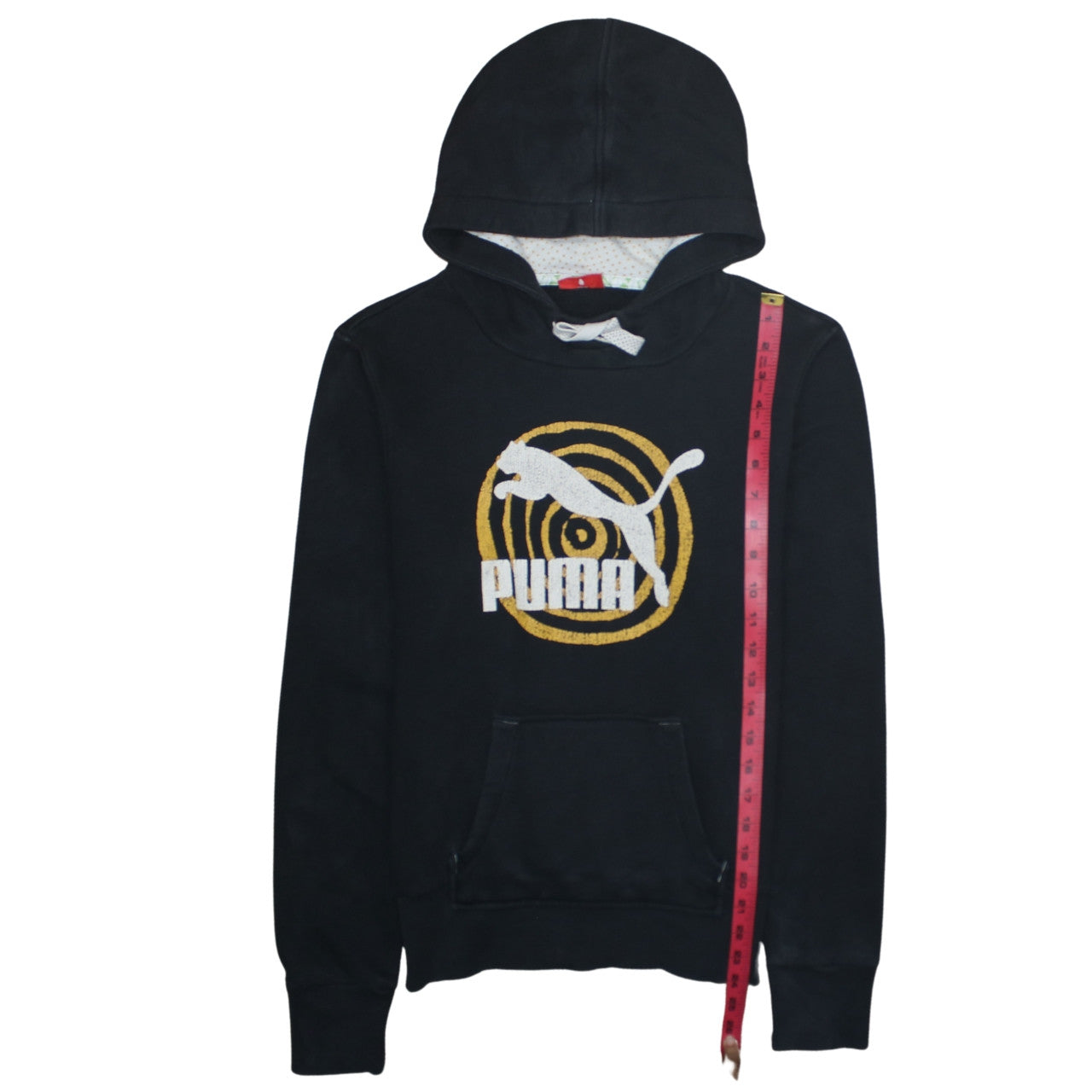 Puma Boys Black Pullover Hoodie 16 Years Logo Graphic Cotton Sweatshirt