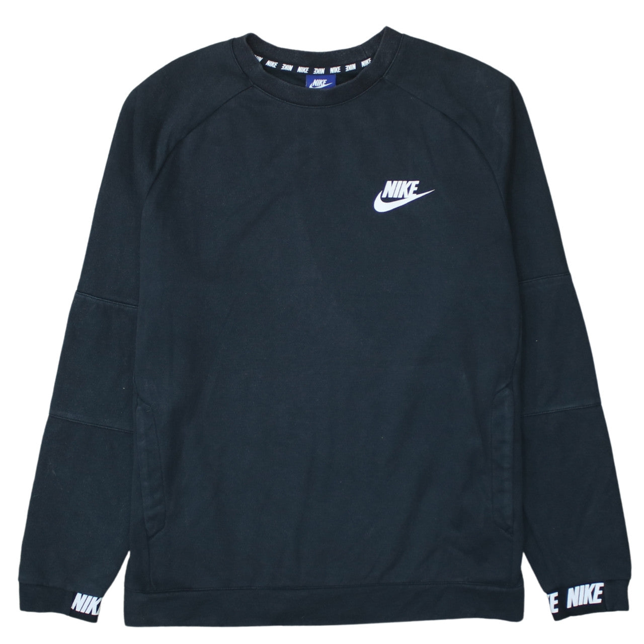 Nike Men's Black M Crew Neck Pullover Sweatshirt with Logo