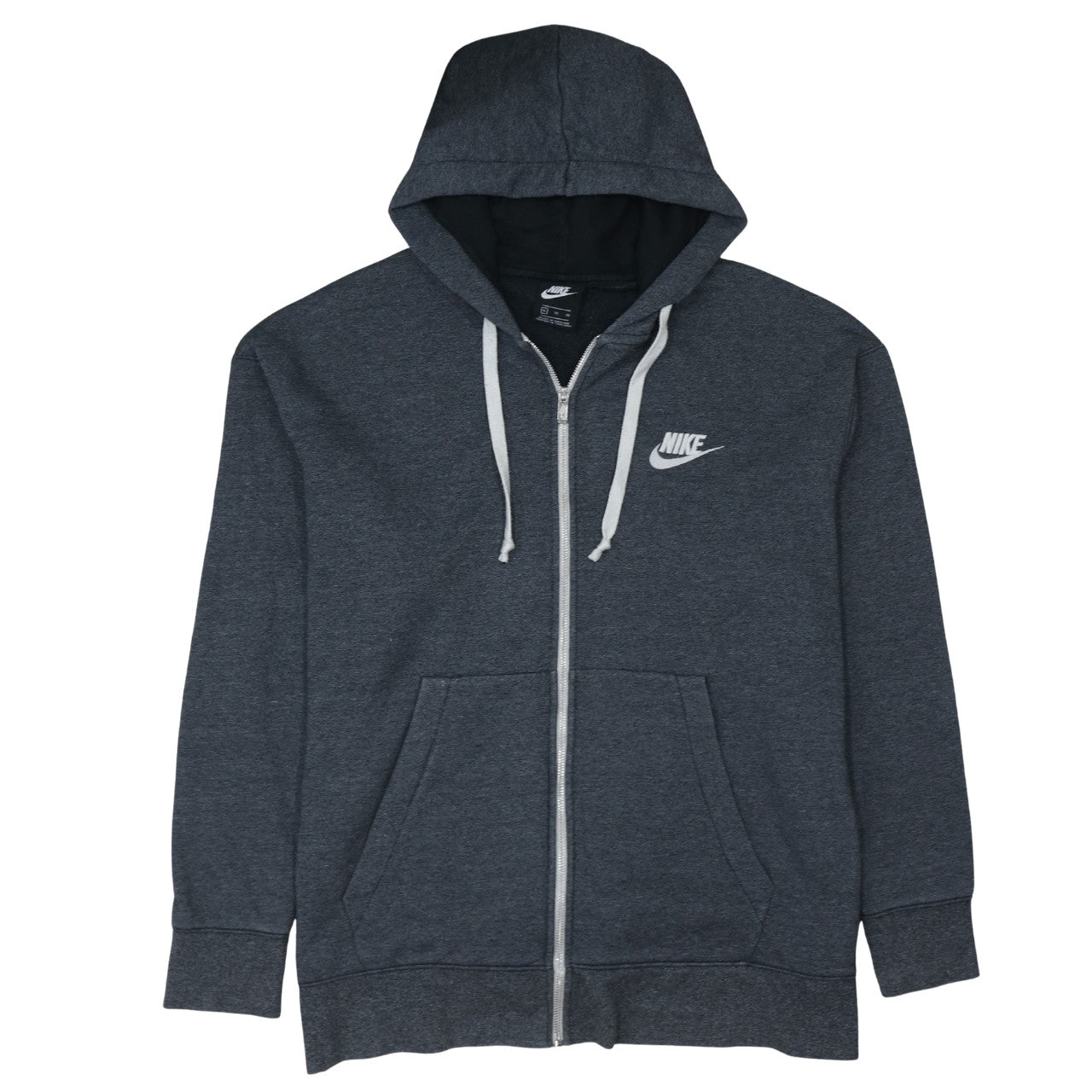 Nike Women's Dark Grey Full Zip Hoodie XL Cotton Blend