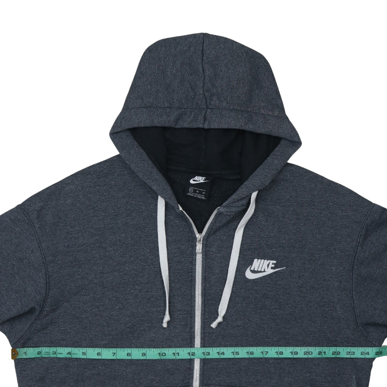 Nike Women's Dark Grey Full Zip Hoodie XL Cotton Blend
