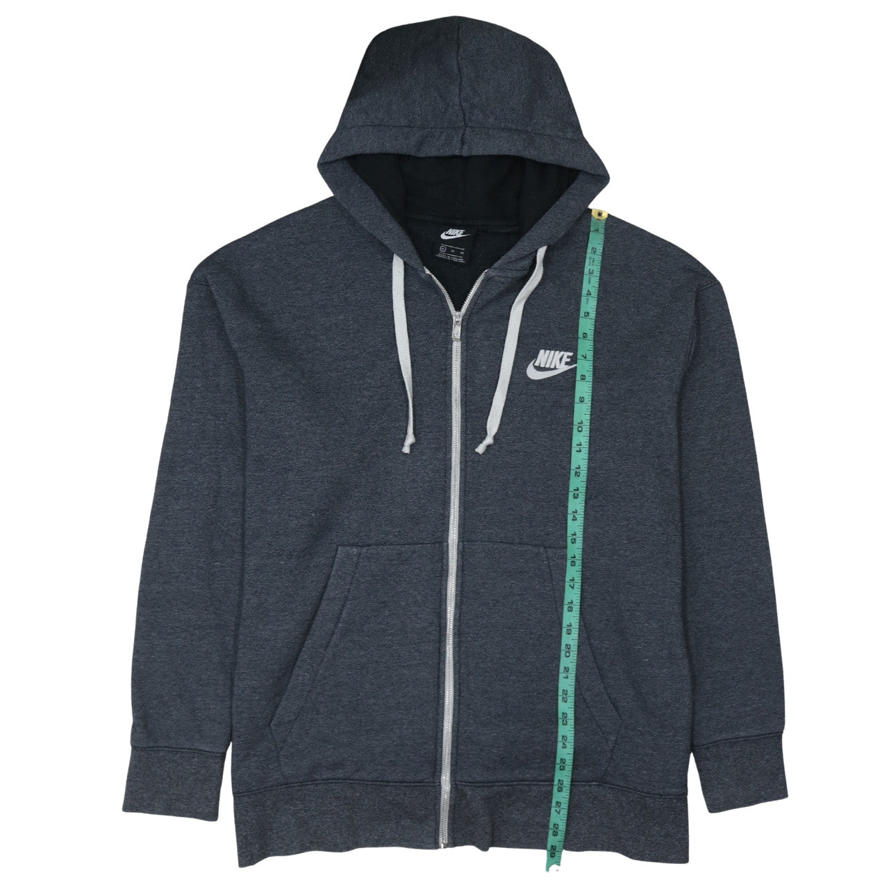 Nike Women's Dark Grey Full Zip Hoodie XL Cotton Blend