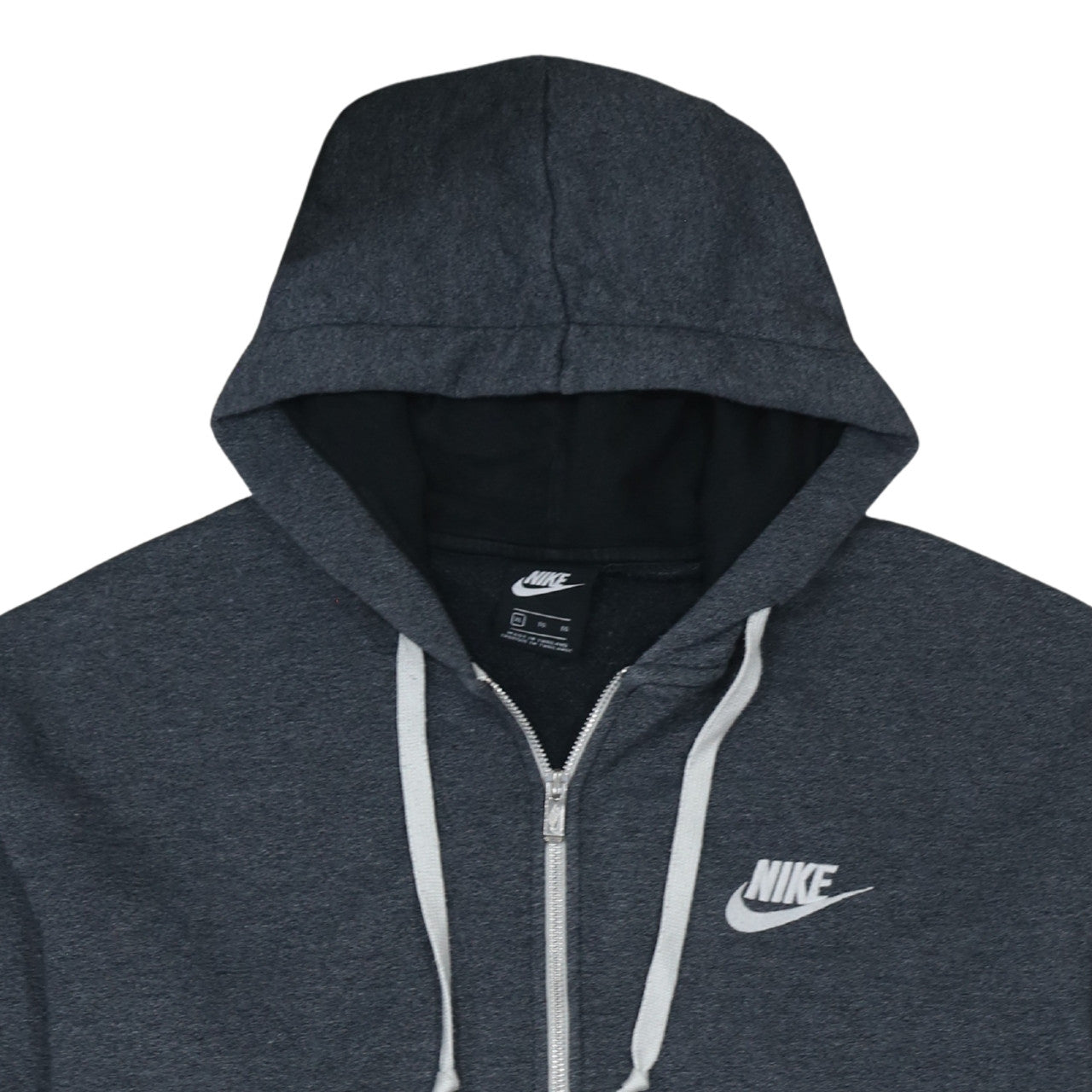 Nike Women's Dark Grey Full Zip Hoodie XL Cotton Blend