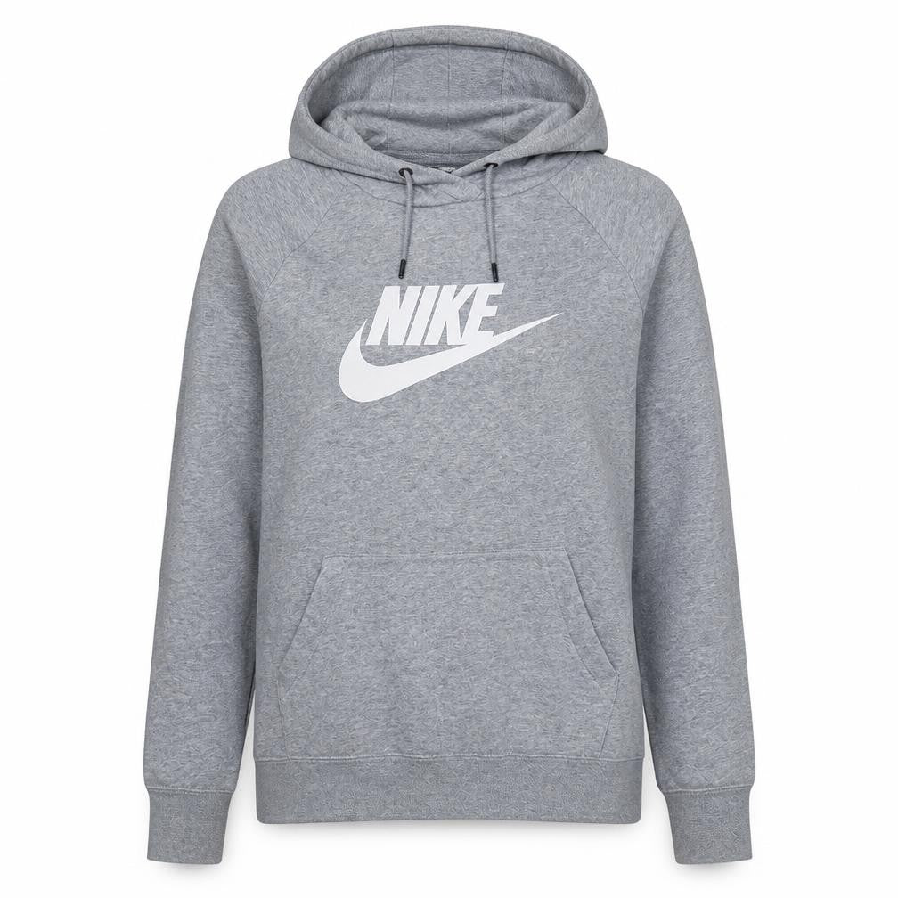 Nike Women’s Grey Pullover Hoodie Medium Cotton Blend Logo Sweatshirt