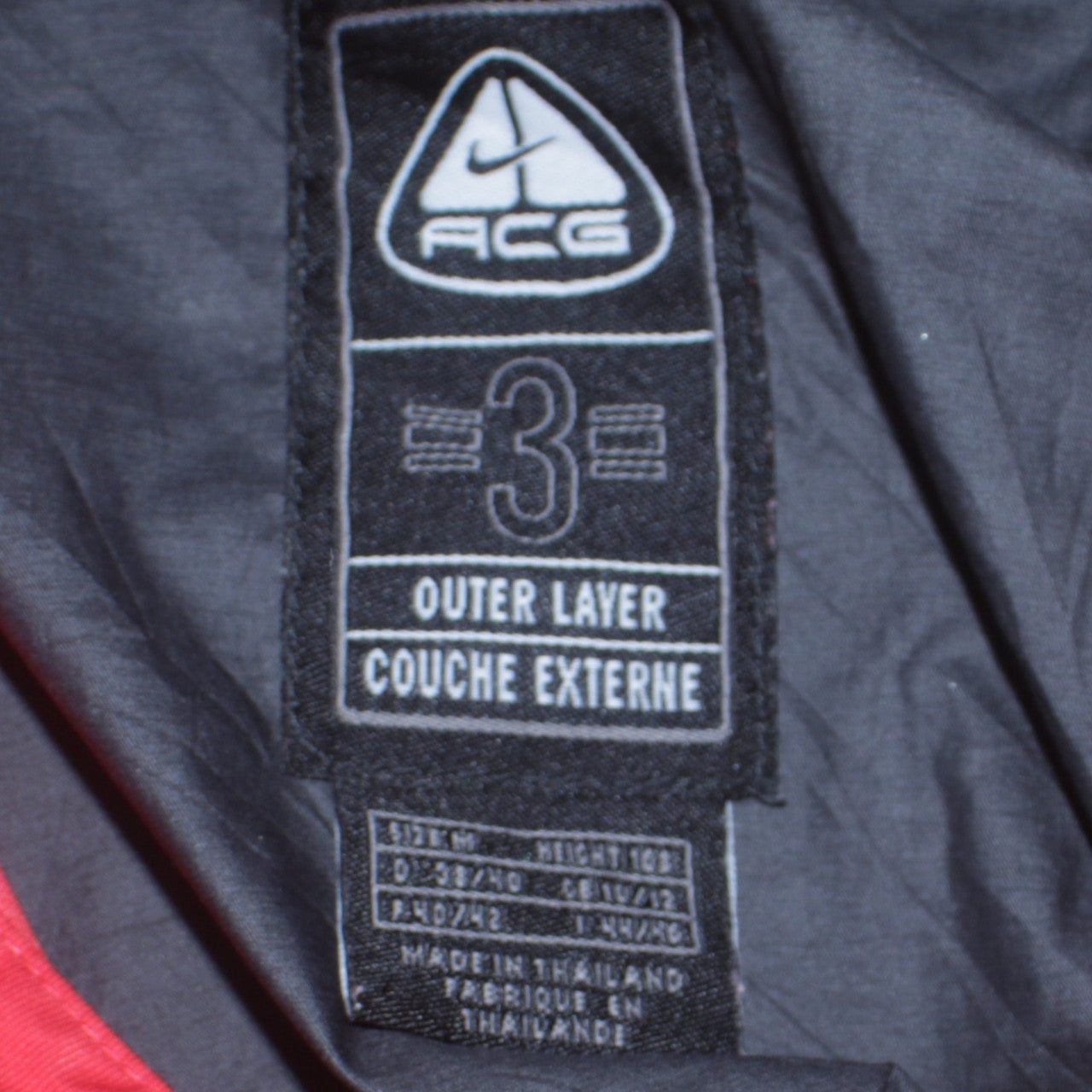 Nike ACG Boys Red Windbreaker Jacket Hooded Waterproof 12 Years