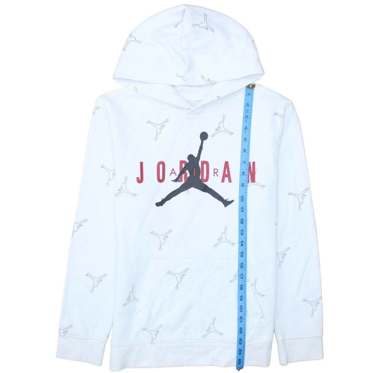 Jordan Boys White Pullover Hoodie 15-16 Years Graphic Print Logo Sweatshirt